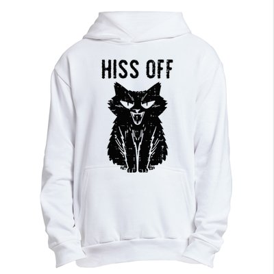 Black Cat Hiss Off Funny Meow Urban Pullover Hoodie