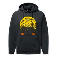 Black Cats Halloween Performance Fleece Hoodie