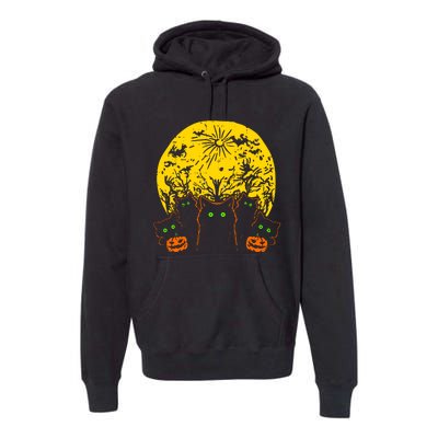 Black Cats Halloween Premium Hoodie