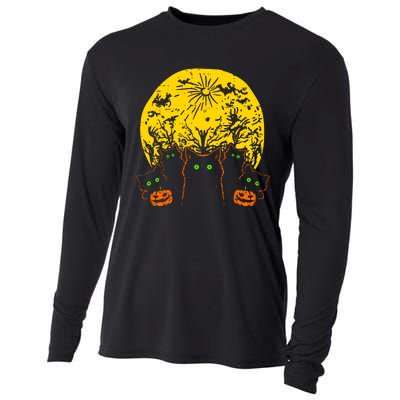 Black Cats Halloween Cooling Performance Long Sleeve Crew