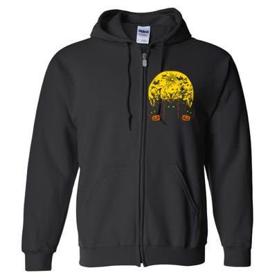 Black Cats Halloween Full Zip Hoodie