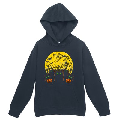 Black Cats Halloween Urban Pullover Hoodie