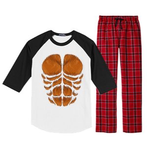 Bigfoot Chest Halloween Costume Hairy Monkey Sasquatch Gift Raglan Sleeve Pajama Set