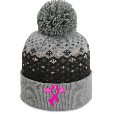 Breast Cancer Halloween Bat Pink Ribbon The Baniff Cuffed Pom Beanie