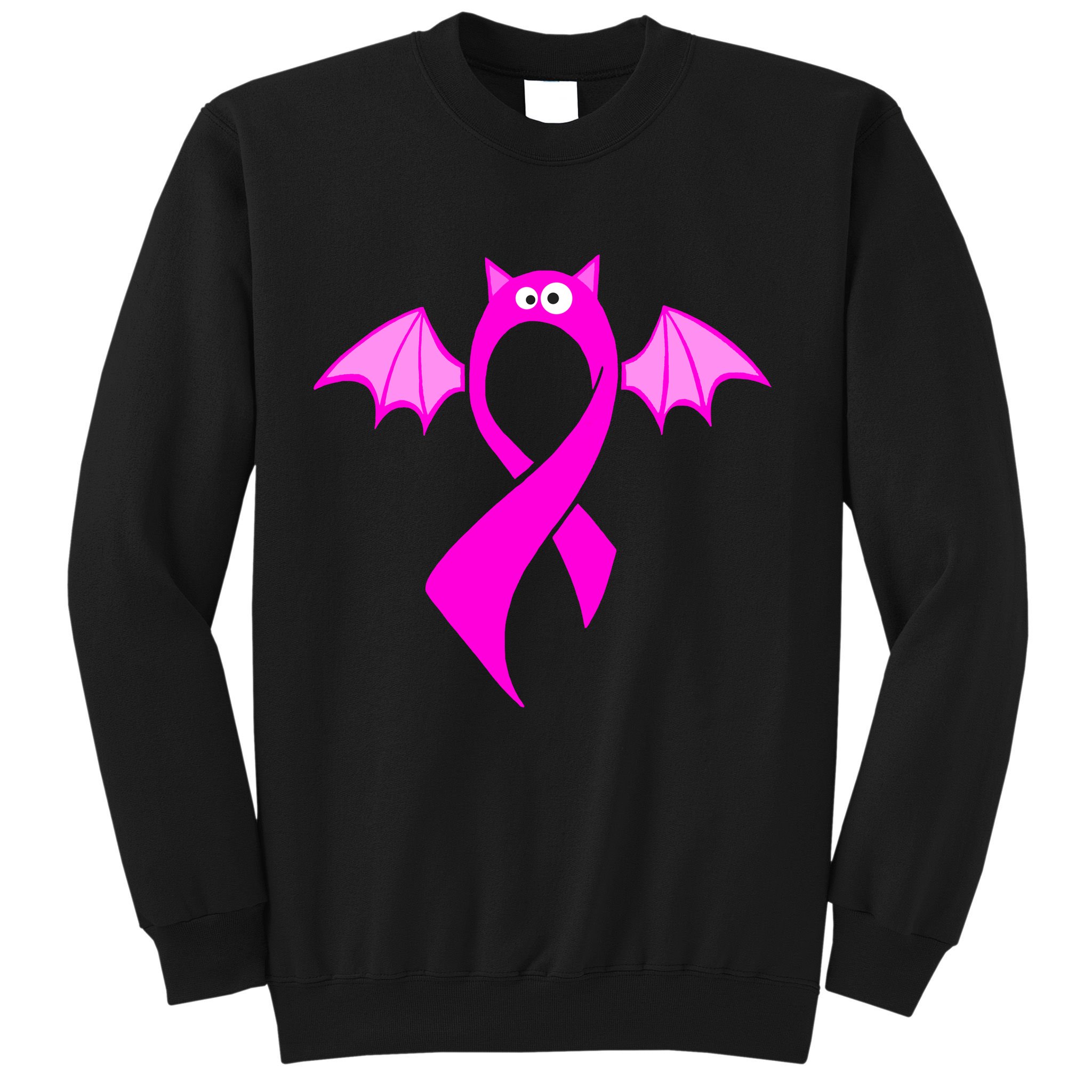 Breast Cancer Halloween Bat Pink Ribbon Sweatshirt