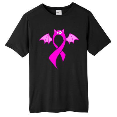 Breast Cancer Halloween Bat Pink Ribbon Tall Fusion ChromaSoft Performance T-Shirt