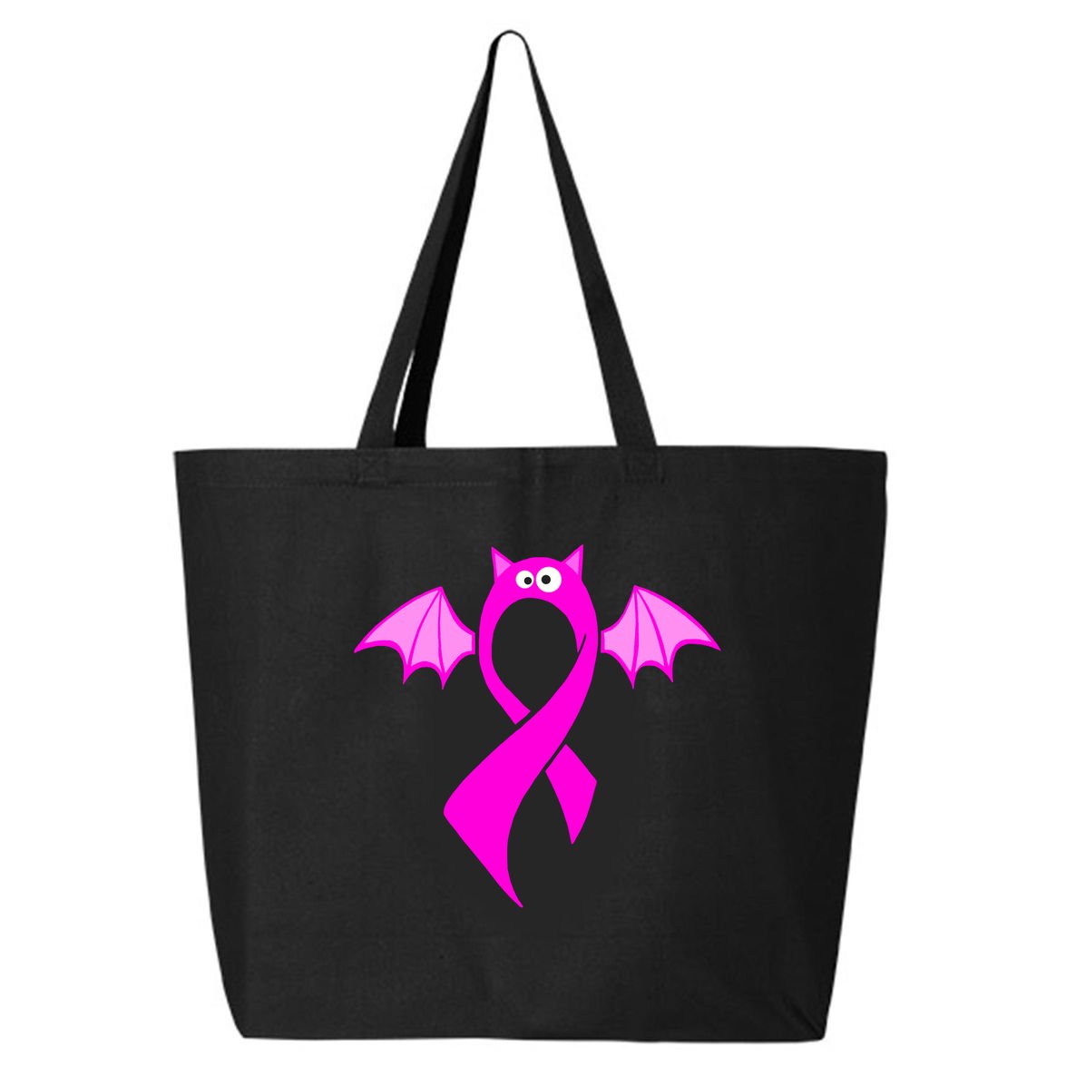 Breast Cancer Halloween Bat Pink Ribbon 25L Jumbo Tote