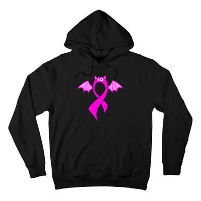 Breast Cancer Halloween Bat Pink Ribbon Tall Hoodie