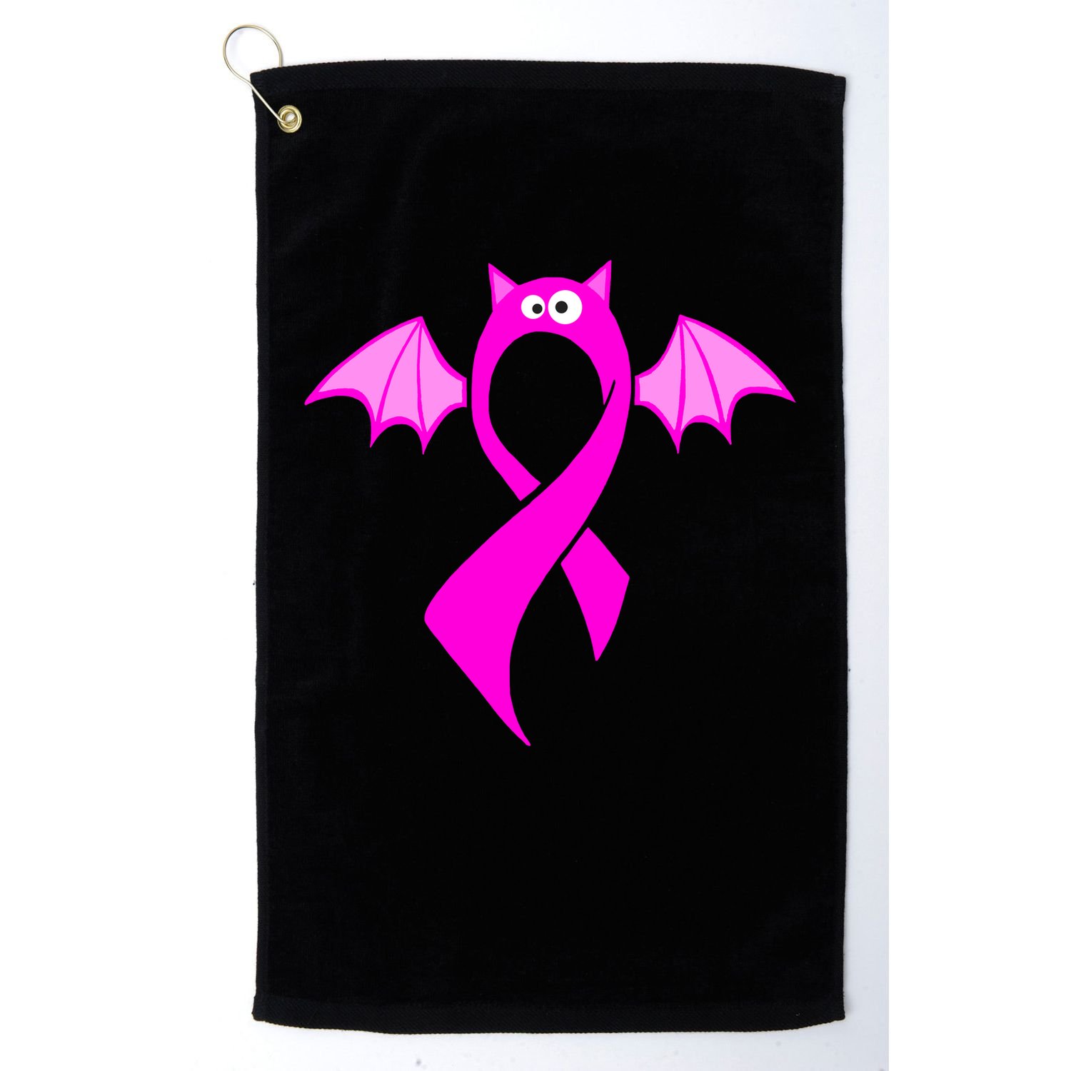 Breast Cancer Halloween Bat Pink Ribbon Golf Towel