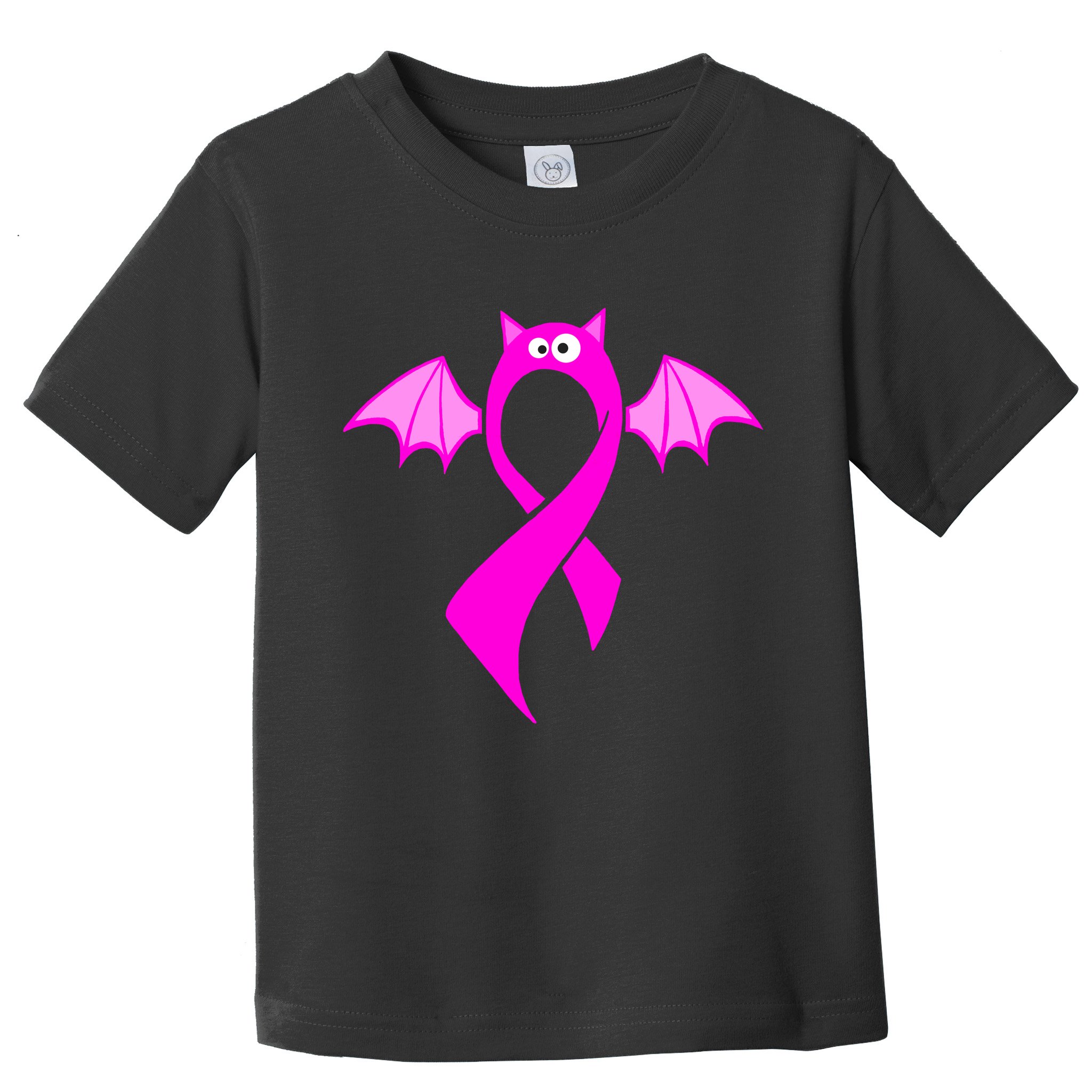 Breast Cancer Halloween Bat Pink Ribbon Toddler T-Shirt