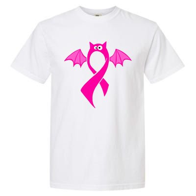 Breast Cancer Halloween Bat Pink Ribbon Garment-Dyed Heavyweight T-Shirt