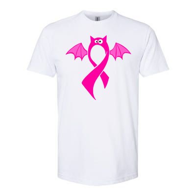 Breast Cancer Halloween Bat Pink Ribbon Softstyle® CVC T-Shirt