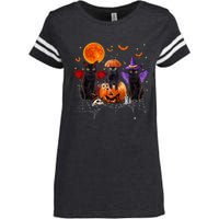 Black Cat Halloween Black Cat Sitting On Pumpkin Enza Ladies Jersey Football T-Shirt