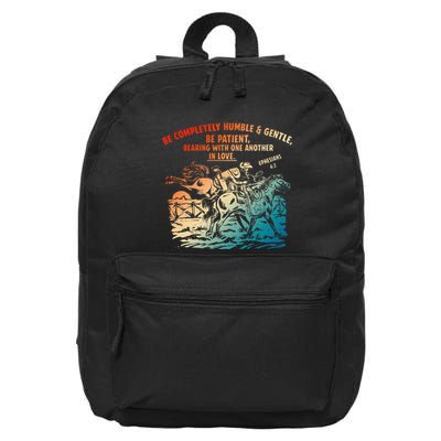 Be Completely Humble & Gentle Be Patient Bearing 16 in Basic Backpack