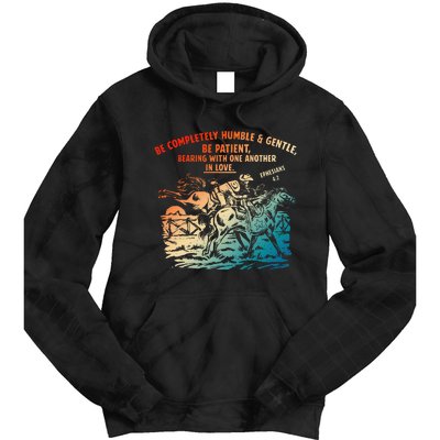 Be Completely Humble & Gentle Be Patient Bearing Tie Dye Hoodie