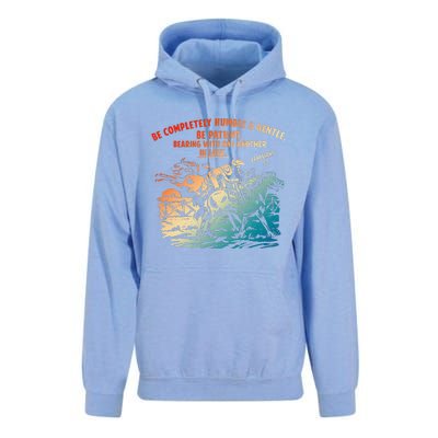 Be Completely Humble & Gentle Be Patient Bearing Unisex Surf Hoodie