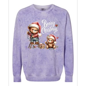 Beary Christmas Holiday Season Winter Vibes Christmas Cool Gift Colorblast Crewneck Sweatshirt