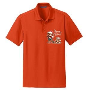 Beary Christmas Holiday Season Winter Vibes Christmas Cool Gift Dry Zone Grid Polo