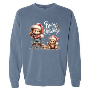 Beary Christmas Holiday Season Winter Vibes Christmas Cool Gift Garment-Dyed Sweatshirt