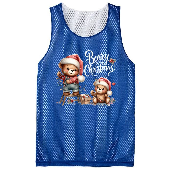 Beary Christmas Holiday Season Winter Vibes Christmas Cool Gift Mesh Reversible Basketball Jersey Tank