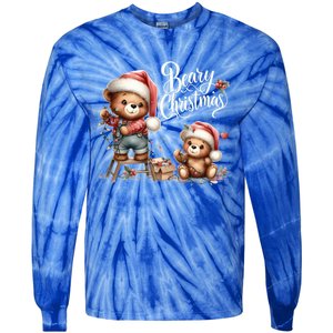 Beary Christmas Holiday Season Winter Vibes Christmas Cool Gift Tie-Dye Long Sleeve Shirt