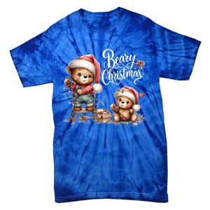 Beary Christmas Holiday Season Winter Vibes Christmas Cool Gift Tie-Dye T-Shirt