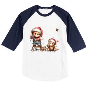 Beary Christmas Holiday Season Winter Vibes Christmas Cool Gift Baseball Sleeve Shirt