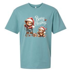 Beary Christmas Holiday Season Winter Vibes Christmas Cool Gift Sueded Cloud Jersey T-Shirt