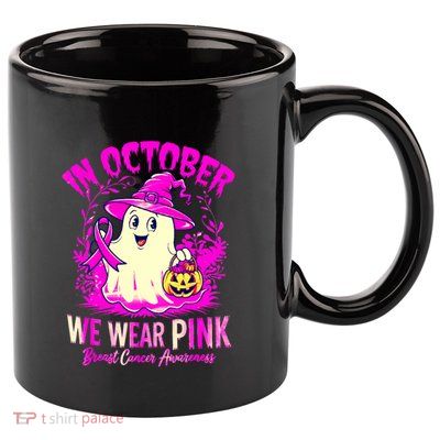 Breast Cancer Halloween In October We Wear 11oz C Handle Ceramic Mug