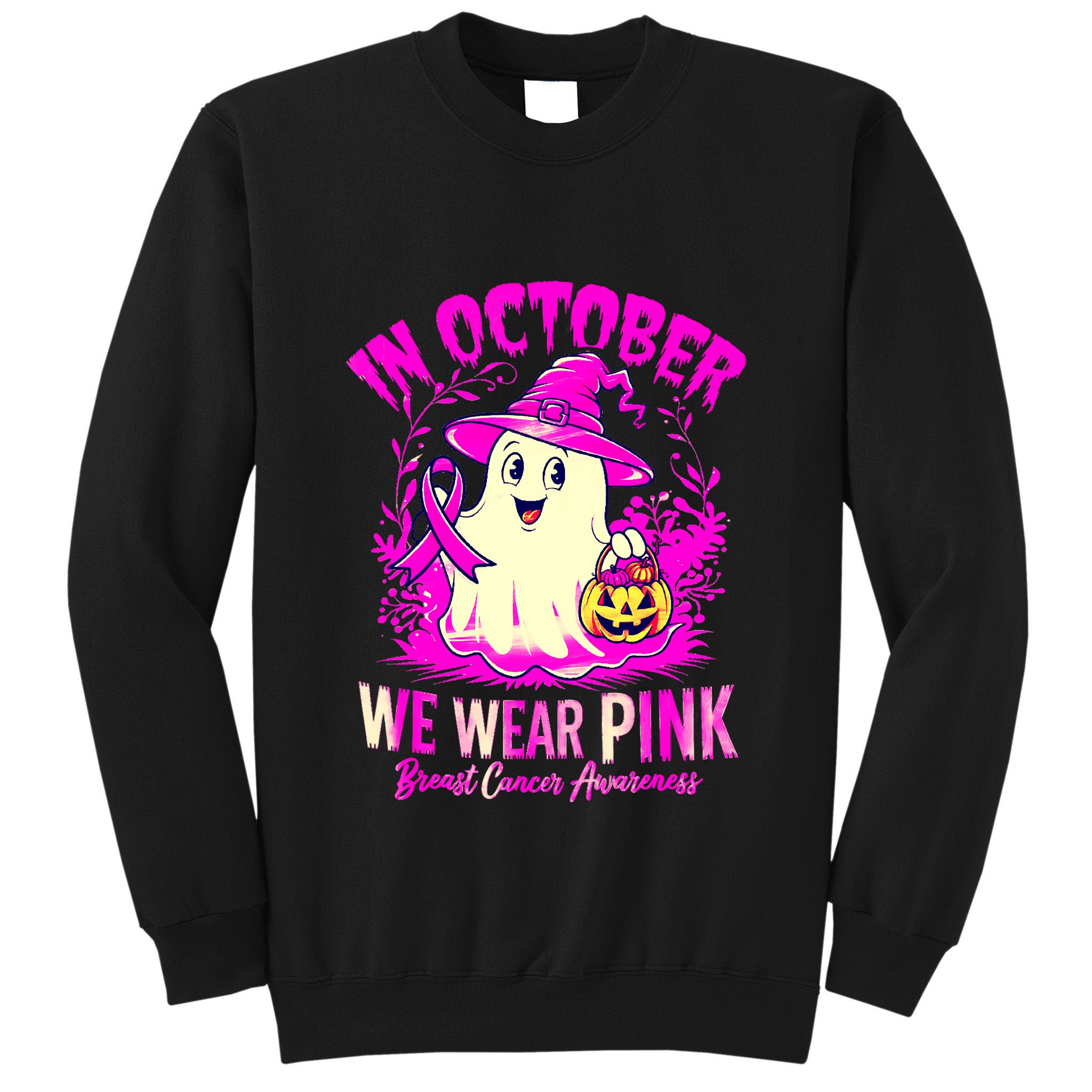 Breast Cancer Halloween In October We Wear Tall Sweatshirt