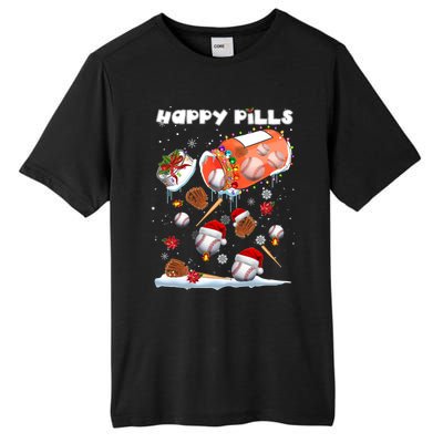 Baseball Christmas Hat Santa Baseball Happy Pill Xmas Funny Gift Tall Fusion ChromaSoft Performance T-Shirt