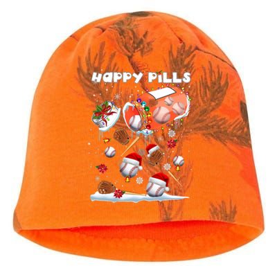 Baseball Christmas Hat Santa Baseball Happy Pill Xmas Funny Gift Kati - Camo Knit Beanie