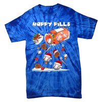 Baseball Christmas Hat Santa Baseball Happy Pill Xmas Funny Gift Tie-Dye T-Shirt