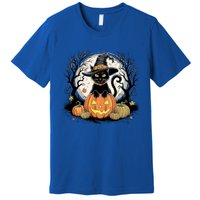 Black Cat Halloween Jack O Lantern Moon Pumpkin Costume Premium T-Shirt