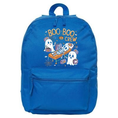 Boo Crew Halloween Nurse Ghost Skeleton Funny Great Gift 16 in Basic Backpack