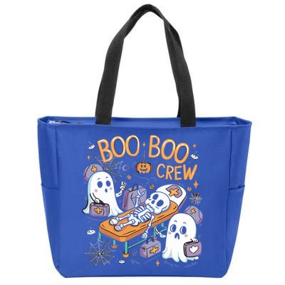 Boo Crew Halloween Nurse Ghost Skeleton Funny Great Gift Zip Tote Bag