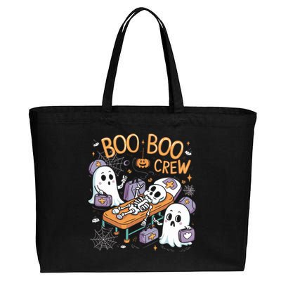 Boo Crew Halloween Nurse Ghost Skeleton Funny Great Gift Cotton Canvas Jumbo Tote