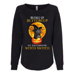 Buttercup Cats Halloween Scary Black Cat Witch Hat Womens Gift Womens California Wash Sweatshirt