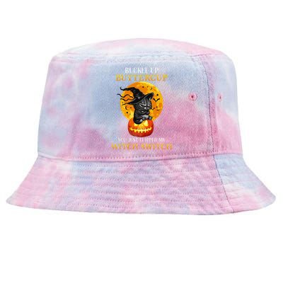 Buttercup Cats Halloween Scary Black Cat Witch Hat Womens Gift Tie-Dyed Bucket Hat