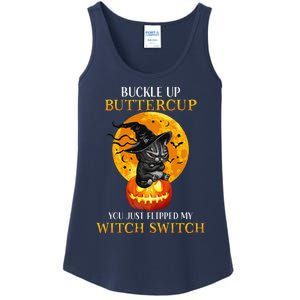 Buttercup Cats Halloween Scary Black Cat Witch Hat Womens Gift Ladies Essential Tank