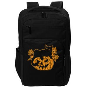 Black Cat Halloween Gifts Funny Spooky Scary Impact Tech Backpack