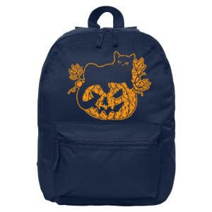 Black Cat Halloween Gifts Funny Spooky Scary 16 in Basic Backpack