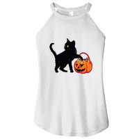 Black Cat Halloween Pumpkin Women's Perfect Tri Rocker Tank