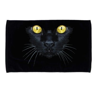 Black Cat Halloween Spooky Yellow Eyes Cat Microfiber Hand Towel