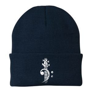 Bass Cleff Headstock Bass Guitar Knit Cap Winter Beanie