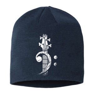 Bass Cleff Headstock Bass Guitar Sustainable Beanie