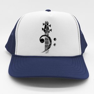 Bass Cleff Headstock Bass Guitar Trucker Hat