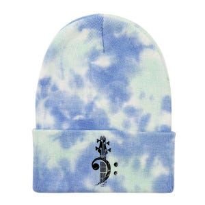 Bass Cleff Headstock Bass Guitar Tie Dye 12in Knit Beanie