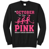 Breast Cancer Hockey Team Pink Awareness Ribbon Patient Tall Sweatshirt