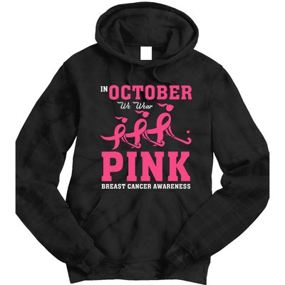 Breast Cancer Hockey Team Pink Awareness Ribbon Patient Tie Dye Hoodie